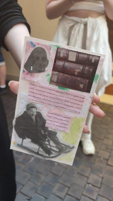 Praca wykonana techniką kolażu podczas zajęć artystycznych w Muzeum Pana Tadeusza