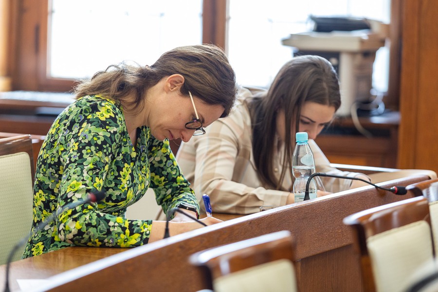 Dyktando w Urzędzie Marszałkowskim, 16 lutego 2023, fot. Szymon Zdziebło/tarantoga.pl dla UMWKP