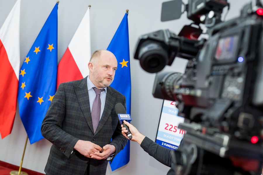 Konferencja prasowa na temat rządowego wkładu do FEdKP 2021-2027, fot. Tomasz Czachorowski dla UMWKP