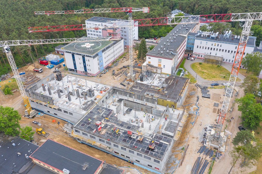 Rozbudowa Wojewódzkiego Szpitala Specjalistycznego im. Popiełuszki we Włocławku, fot. Mikołaj Kuras dla UMWKP