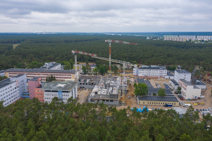 Rozbudowa Wojewódzkiego Szpitala Specjalistycznego im. Popiełuszki we Włocławku, fot. Mikołaj Kuras dla UMWKP