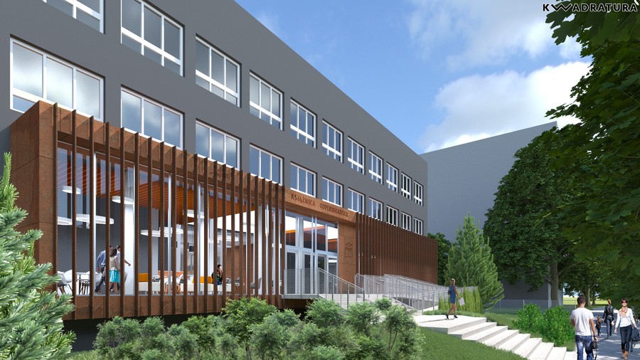 Planowana rozbudowa Książnicy Kopernikańskiej, wizualizacja projektu, publikacja za zgodą KK