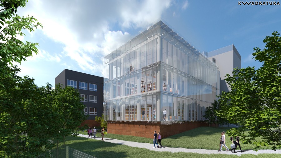 Planowana rozbudowa Książnicy Kopernikańskiej, wizualizacja projektu, publikacja za zgodą KK