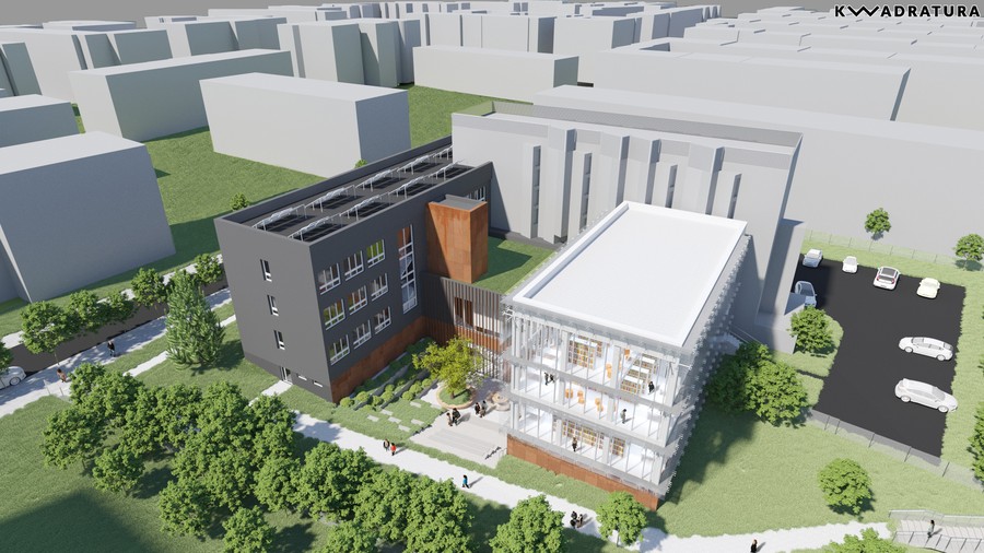 Planowana rozbudowa Książnicy Kopernikańskiej, wizualizacja projektu, publikacja za zgodą KK