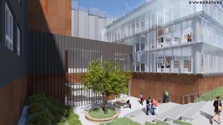 Planowana rozbudowa Książnicy Kopernikańskiej, wizualizacja projektu, publikacja za zgodą KK