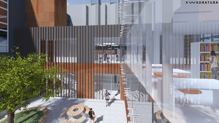 Planowana rozbudowa Książnicy Kopernikańskiej, wizualizacja projektu, publikacja za zgodą KK