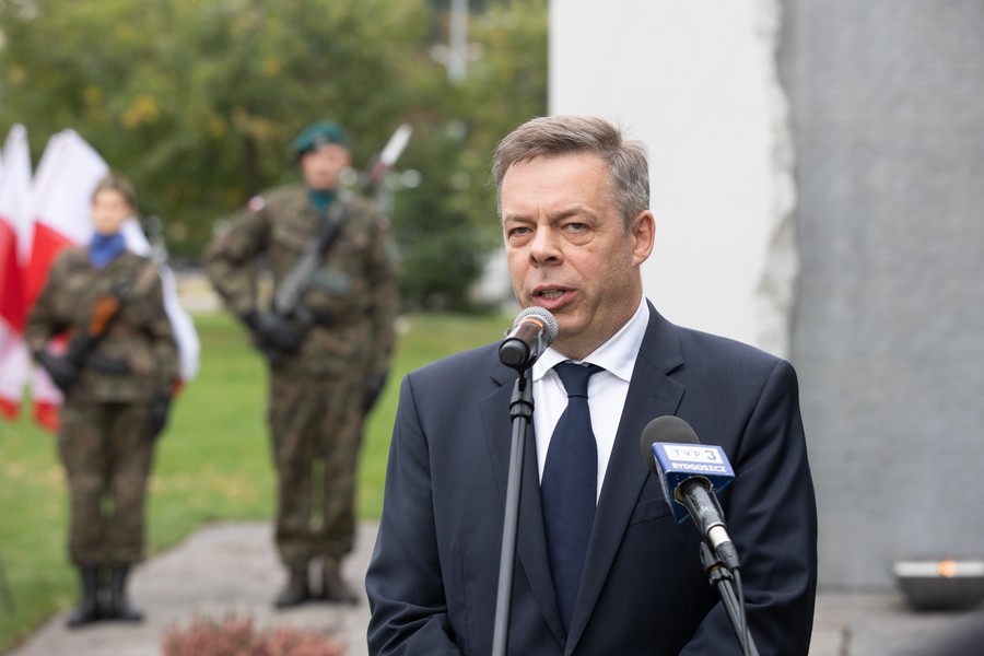 Uroczystości pod pomnikiem Pamięci Ofiar Zbrodni Pomorskiej 1939, fot. Mikołaj Kuras dla UMWKP