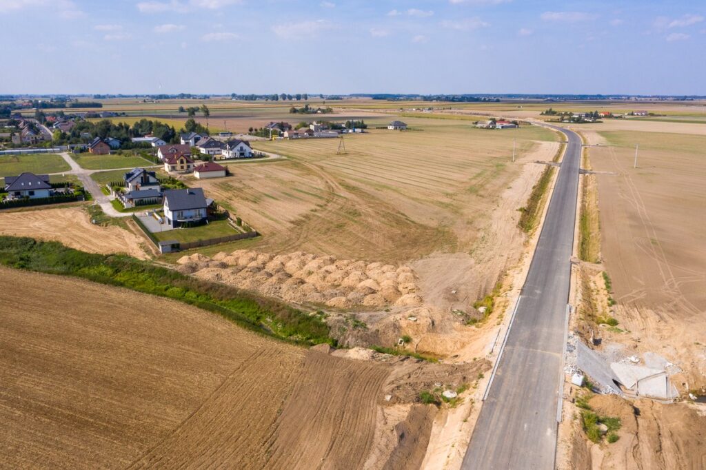 Budowa obwodnicy Lubrańca, wrzesień 2023 r. , fot. Mikołaj Kuras dla UMWKP