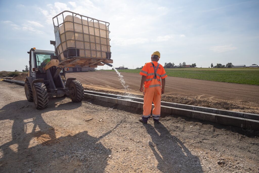 Budowa obwodnicy Lubrańca, wrzesień 2023 r. , fot. Mikołaj Kuras dla UMWKP