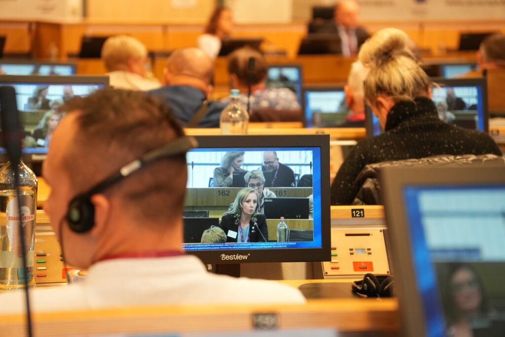 Członkowie Korpusu Radnych w siedzibie Komitetu Regionów, fot. Mieszko Matusiak/UMWKP