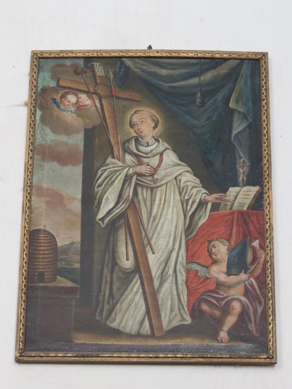 Obraz św. Bernarda z Clairvaux z kościoła filialnego p.w. św. Michała Archanioła w Brześciu Kujawskim - zdj. własne Parafii