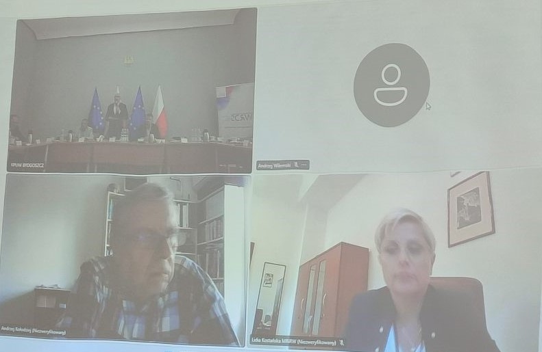 od lewej p. dr Andrzej kołodziej, p. Lidia Kostańska podczas posiedzenia ZdsPGRPiSRW w dniu 18.09.2024 r.