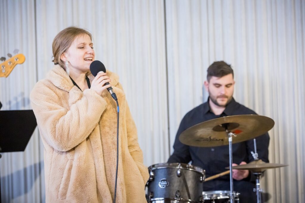Zawieszenie wiechy na budowie Akademii Muzycznej, fot. Tomasz Czachorowski
