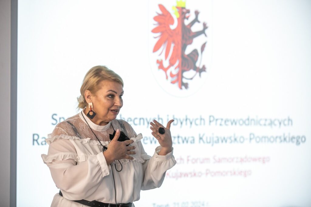 Spotkanie przewodniczącej Elżbiety Piniewskiej z przewodniczącymi rad powiatów, fot. Andrzej Goiński UMWKP