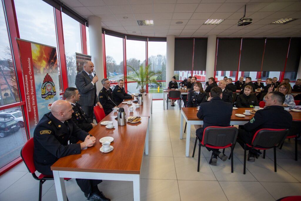 Spotkanie ze strażakami z powiatu chełmińskiego, fot. Mikołaj Kuras dla UMWKP