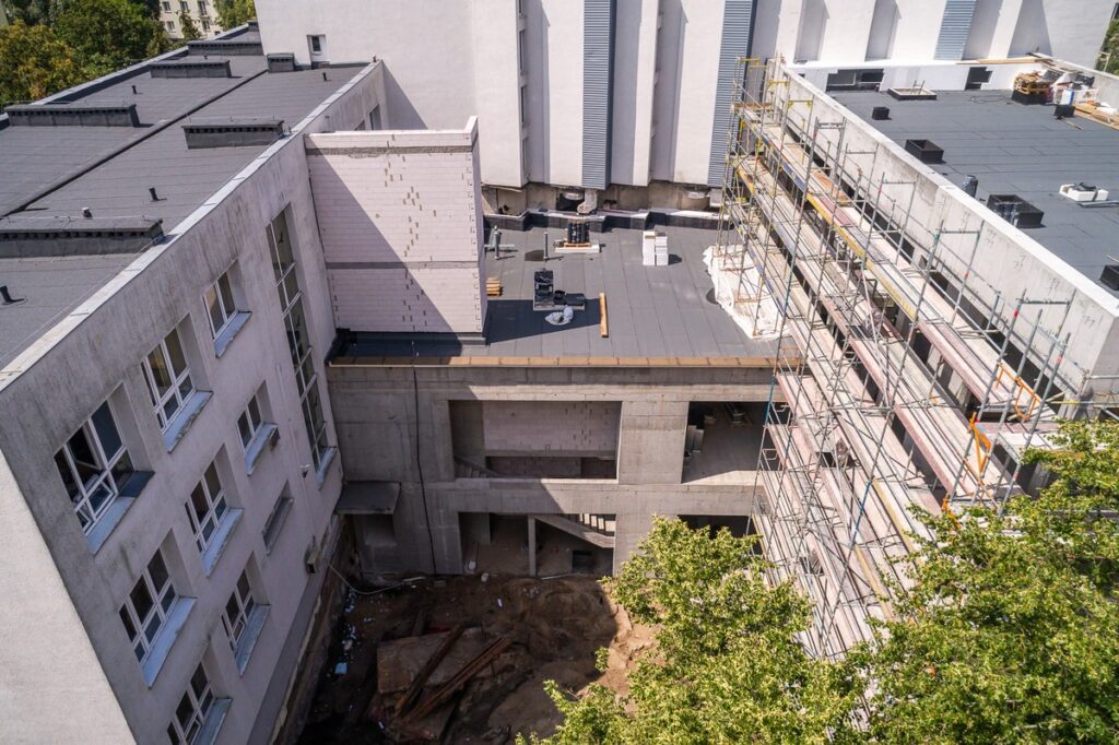 Rozbudowa Książnicy Kopernikańskiej, lipiec 2024, fot. Szymon Zdziebło