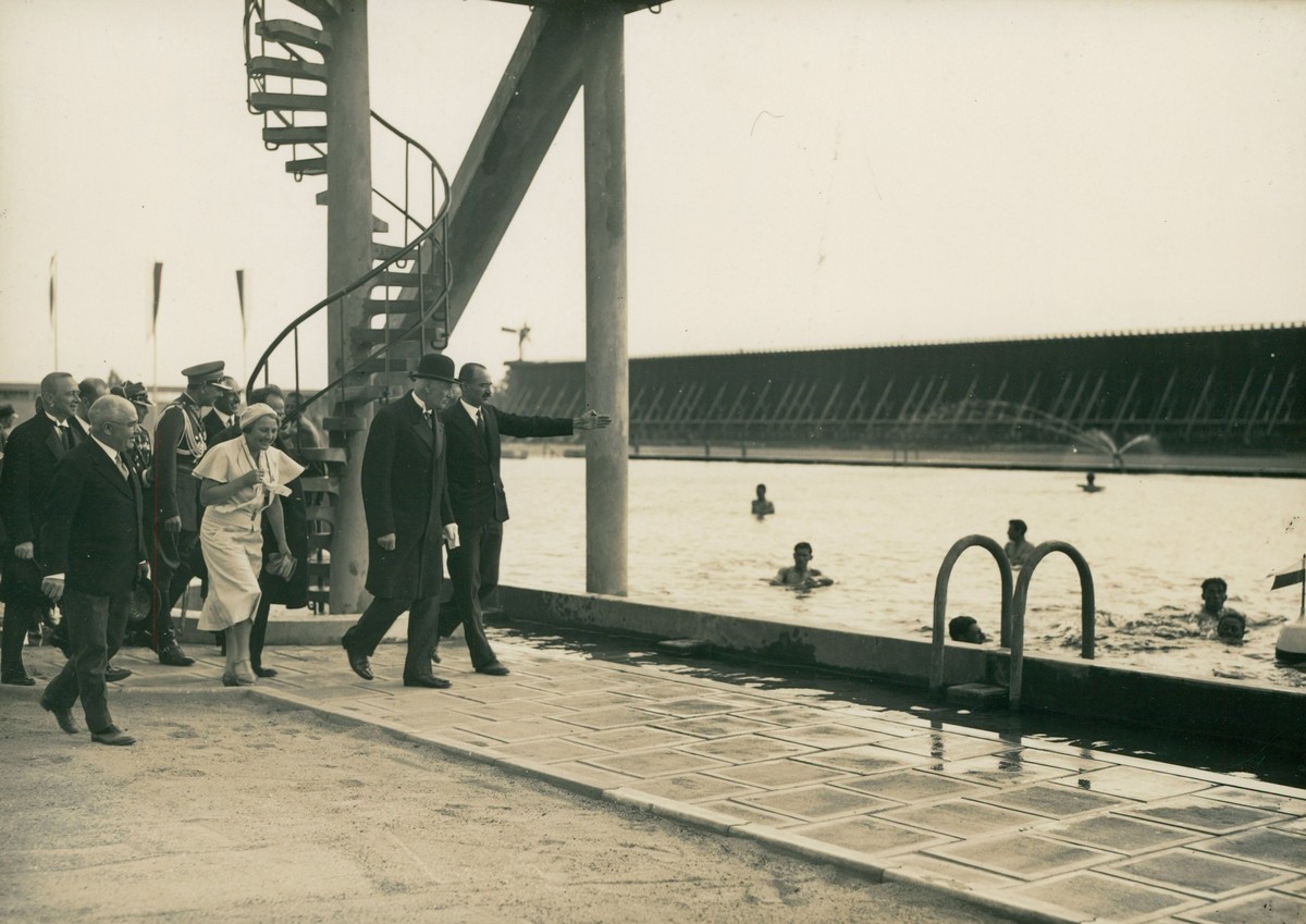 Saltwater pool in Ciechocinek, 1932, President Ignacy Mościcki during the opening ceremony, photo from the NAC archives