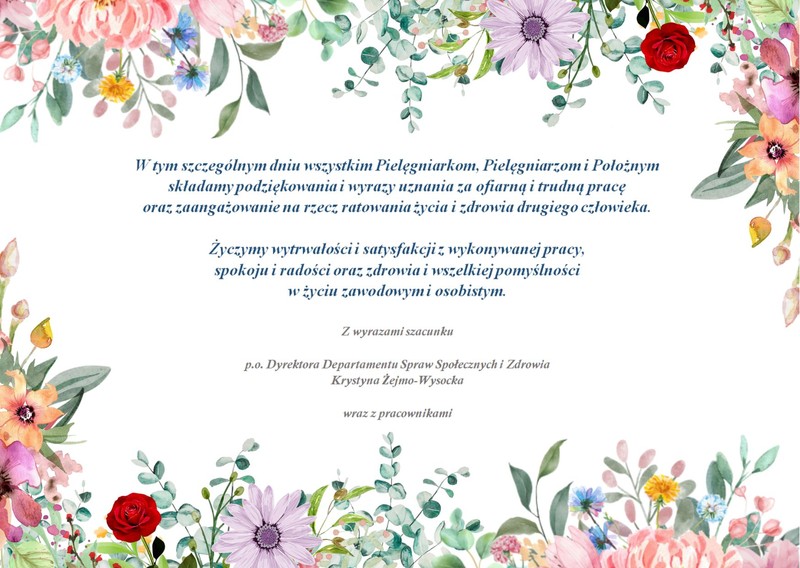 Życzenia - Dzień Pielęgniarek i Położnych