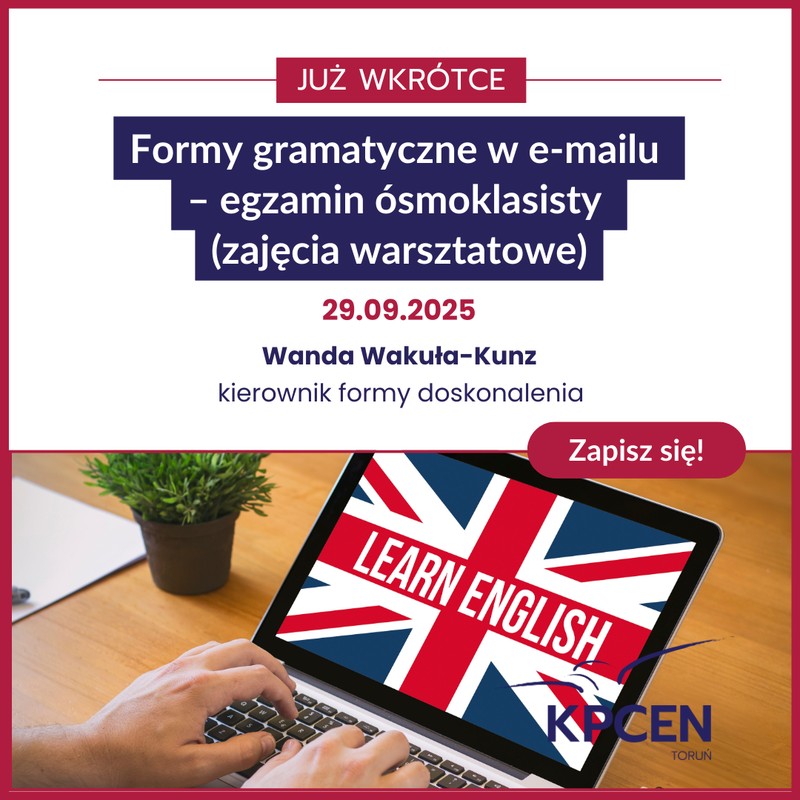 Baner Formy gramatyczne w e-mailu – egzamin ósmoklasisty