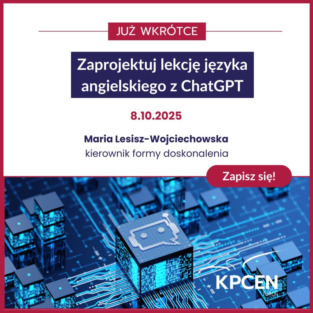 Baner: Zaprojektuj lekcję języka angielskiego z ChatGPT; 8 października