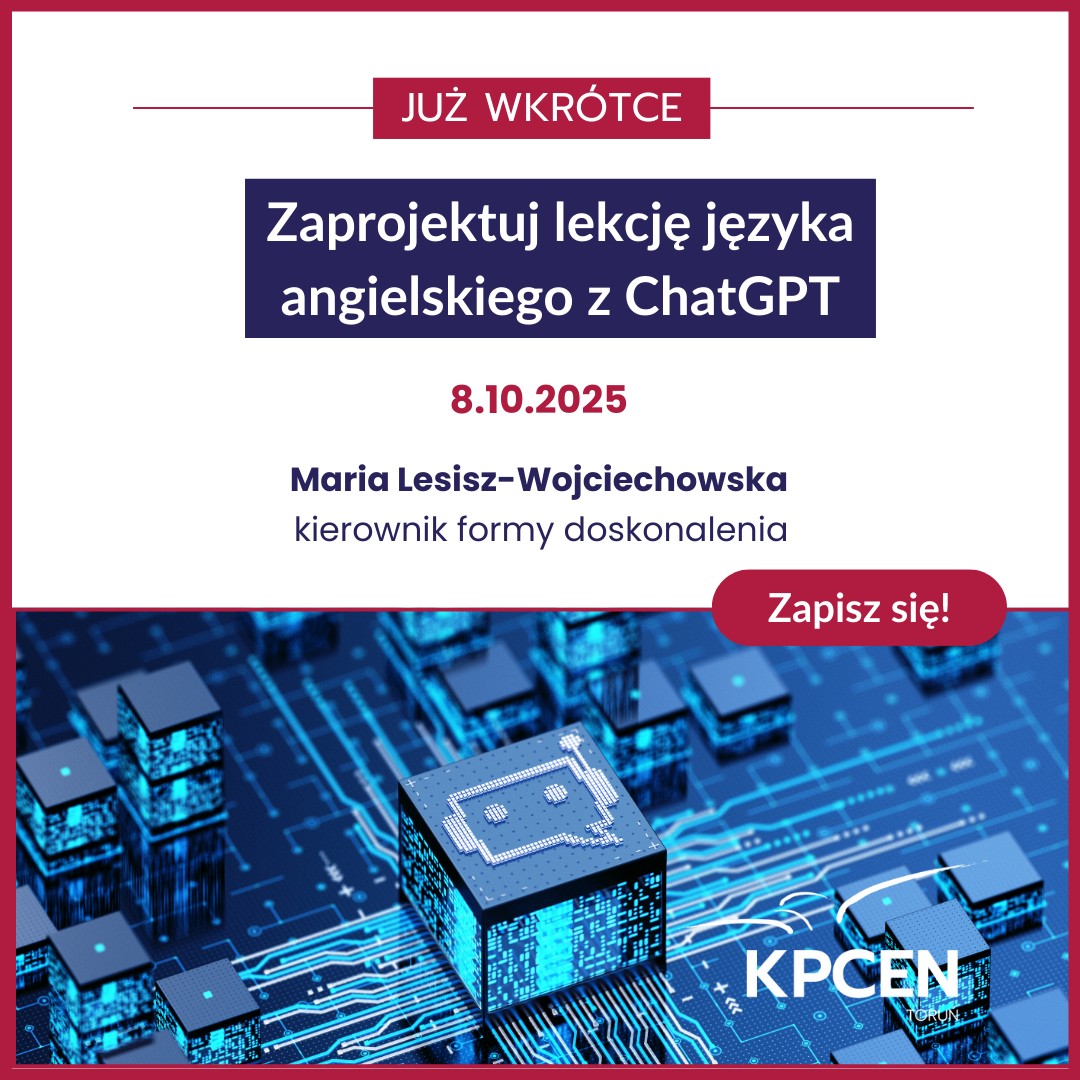Baner: Zaprojektuj lekcję języka angielskiego z ChatGPT; 8 października
