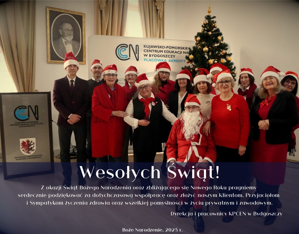 Pracownicy KPCEN w Bydgoszczy życzą Wesołych Świąt