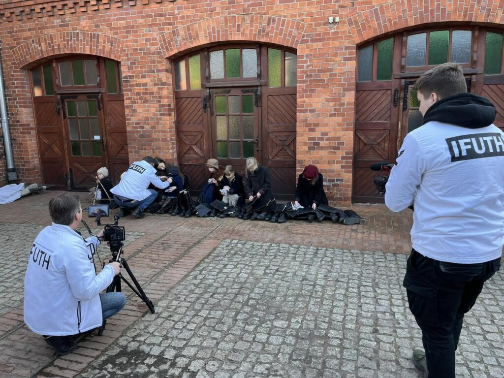 Na planie filmu "Dzieci Szmalcówki", fot. Unisławskie Towarzystwo Historyczne