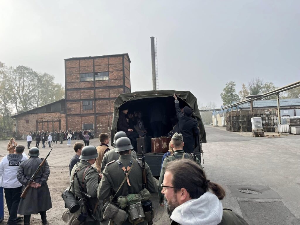 Na planie filmu "Dzieci Szmalcówki", fot. Unisławskie Towarzystwo Historyczne