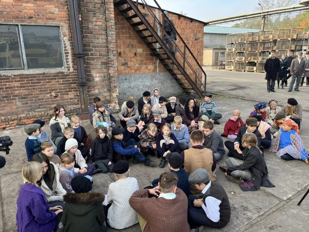 Na planie filmu "Dzieci Szmalcówki", fot. Unisławskie Towarzystwo Historyczne