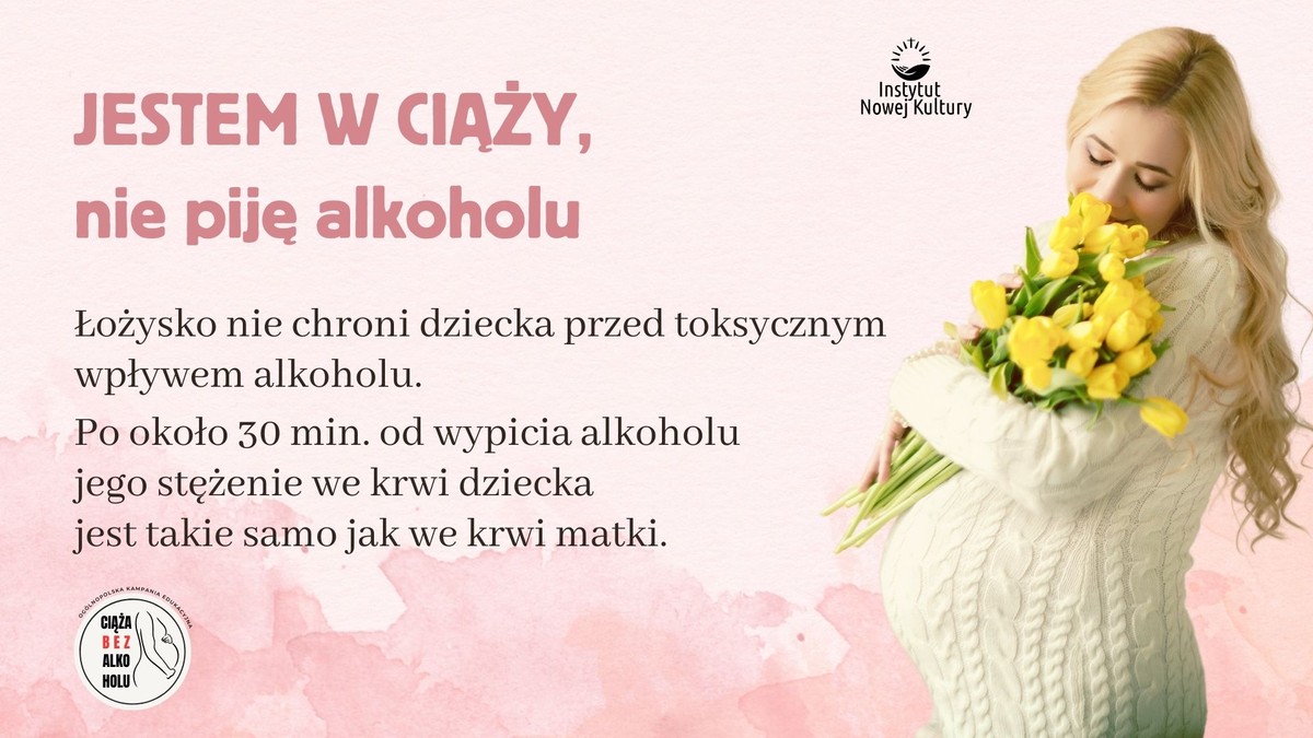 Grafika - Kampania: Jestem w ciąży, nie piję alkoholu
