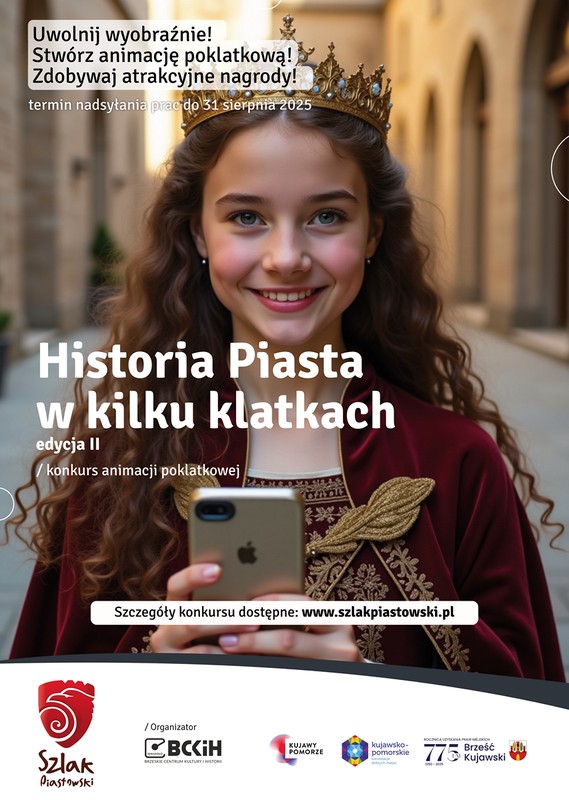 Plakat konkursu „Historia Piasta w kilku klatkach. Edycja 2025"