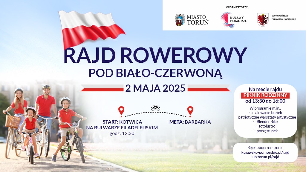 Grafika - Rajd rowerowy pod biało-czerwoną