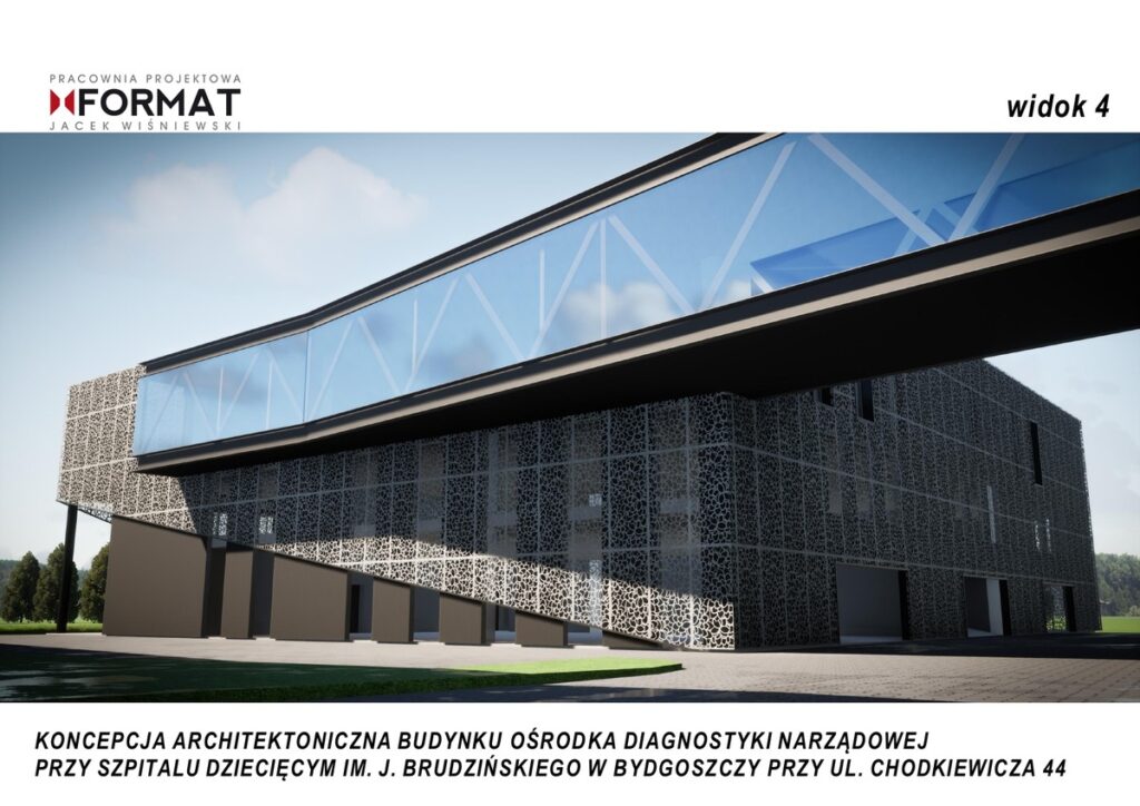 Koncepcja architektoniczna budynku Ośrodka Diagnostyki Narządowej WSD, Pracownia Projektowa „Format” Jacek Wiśniewski