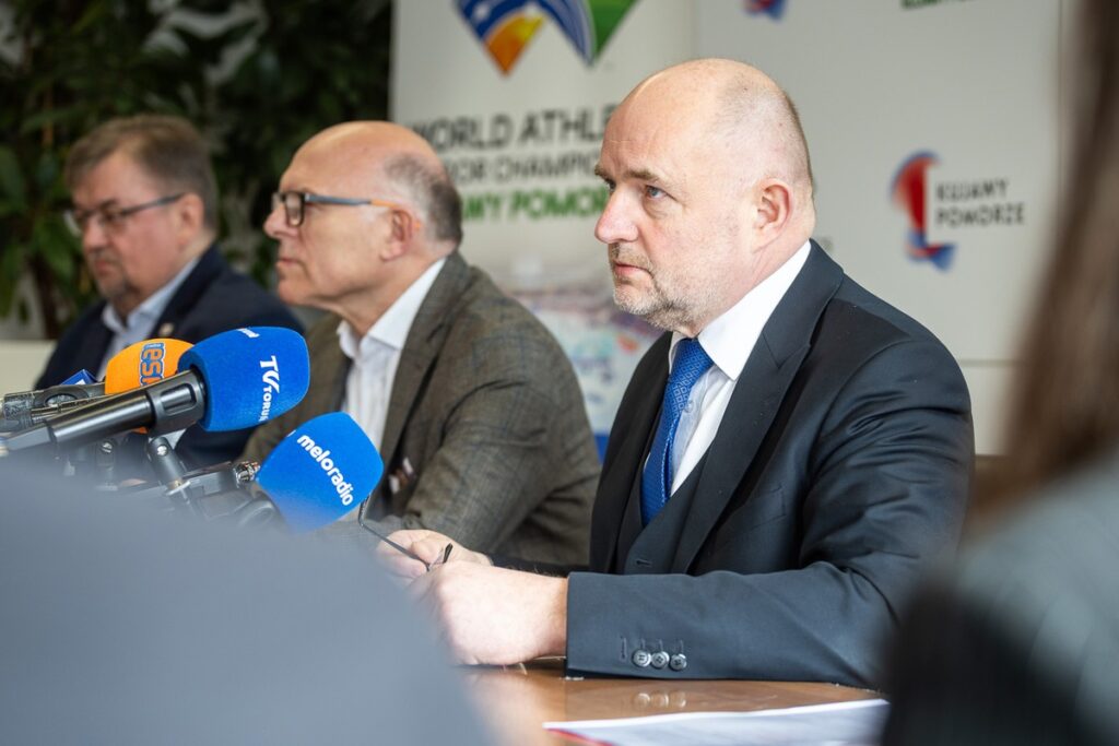 Konferencja w sprawie Halowych Mistrzostw Świata w Lekkoatletyce Kujawy Pomorze 2026, fot. Szymon Zdziebło/tarantoga.pl dla UMWKP
