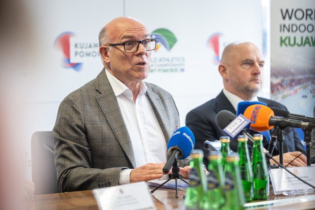 Konferencja w sprawie Halowych Mistrzostw Świata w Lekkoatletyce Kujawy Pomorze 2026, fot. Szymon Zdziebło/tarantoga.pl dla UMWKP