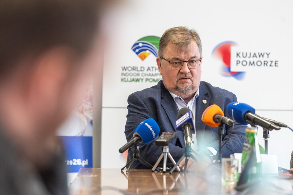 Konferencja w sprawie Halowych Mistrzostw Świata w Lekkoatletyce Kujawy Pomorze 2026, fot. Szymon Zdziebło/tarantoga.pl dla UMWKP