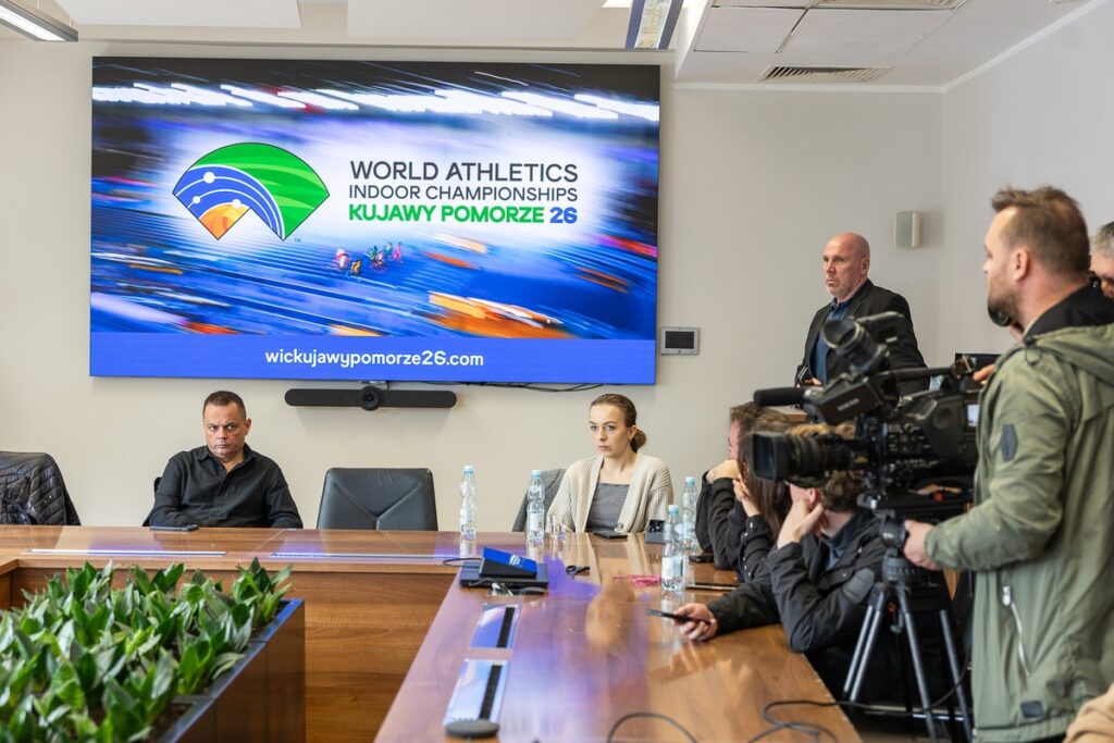 Konferencja w sprawie Halowych Mistrzostw Świata w Lekkoatletyce Kujawy Pomorze 2026, fot. Szymon Zdziebło/tarantoga.pl dla UMWKP