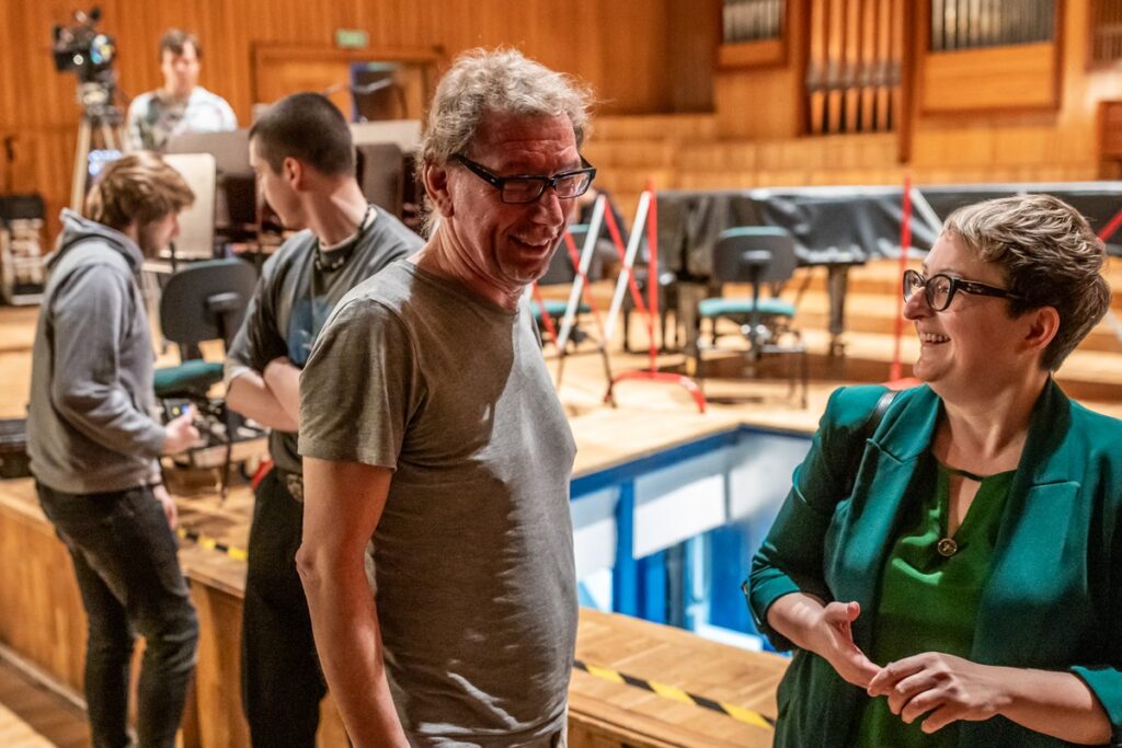 Plan filmowy produkcji „Śmierć w filharmonii”, fot. Andrzej Goiński/UMWKP