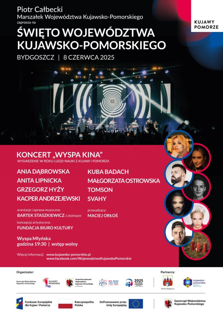 Plakat - zaproszenie na koncert „wyspa kina” Bydgoszcz - 8 czerwca, godzina 19:30