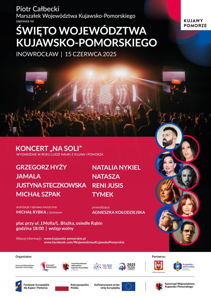 Plakat - zaproszenie na koncert „na soli”, Inowrocław, 15 czerwca, godzina 18:00,