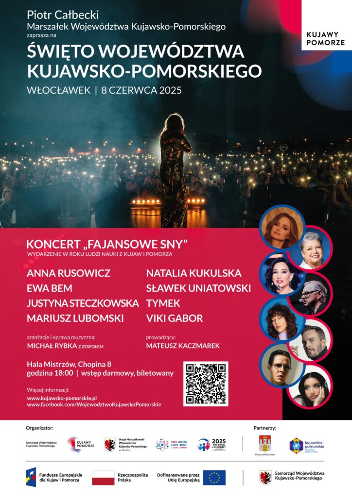 Plakat - zaproszenie na koncert „fajansowe sny” - Włocławek, 8 czerwca, godzina 18:00,