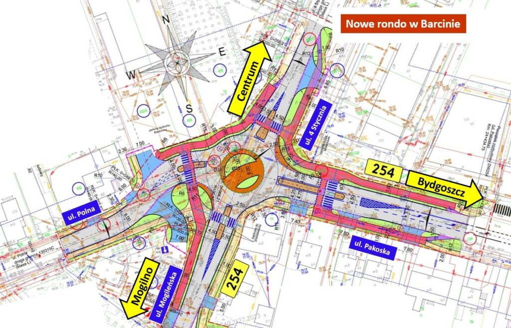 Schemat ronda w Barcinie, graf. ZDW