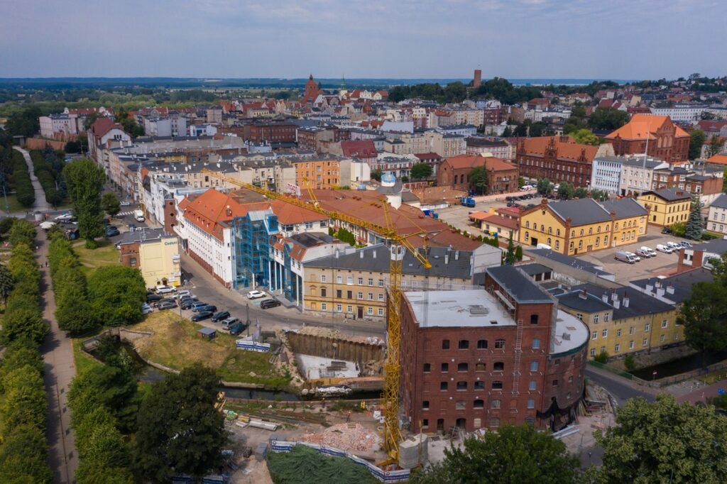 Młyn w Grudziądzu, zdjęcie z lotu ptaka.