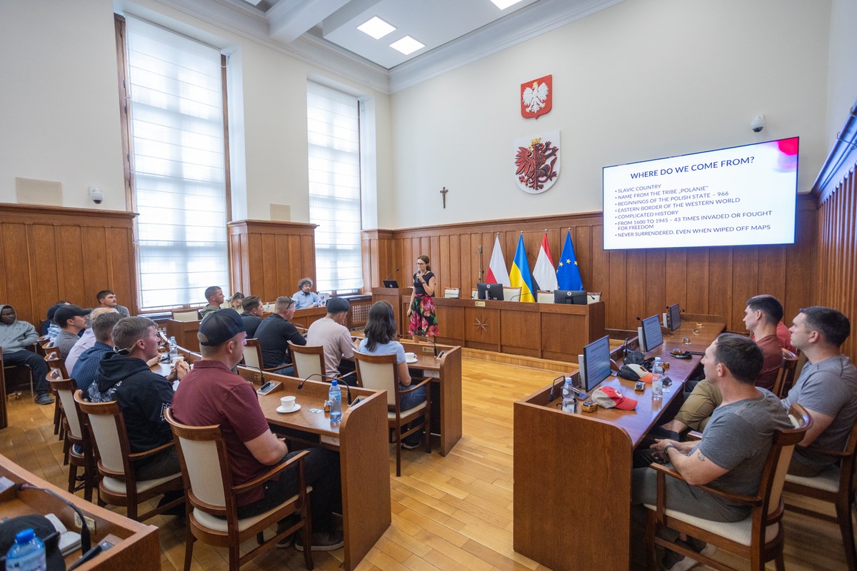Ceremony welcoming American soldiers, photo by Mikołaj Kuras for the UMWKP