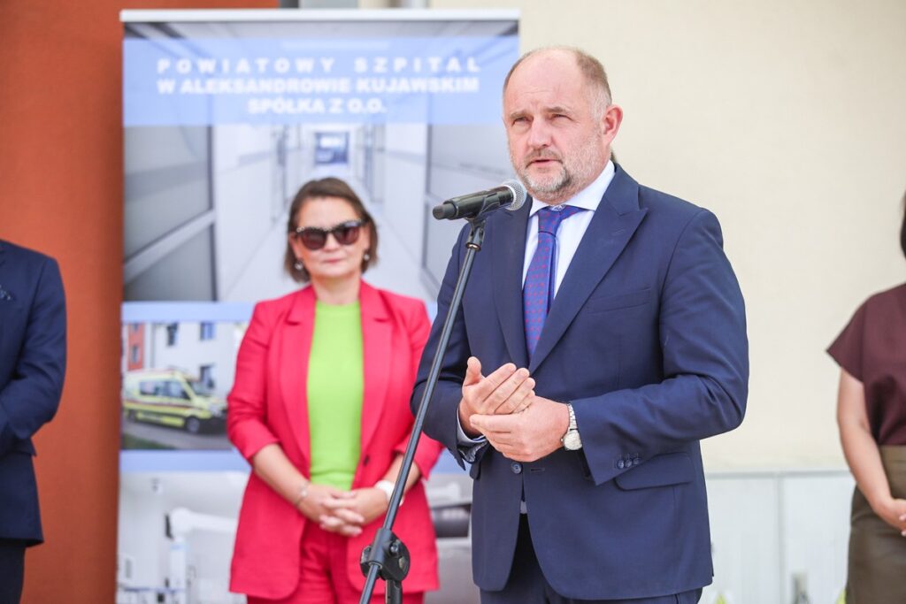 Uroczystość zakończenia inwestycji w szpitalu w Aleksandrowie Kujawskim, fot. Szymon Zdziebło/tarantoga dla UMWKP Ceremony marking the completion of the investment in the hospital in Aleksandrów Kujawski, photo: Szymon Zdziebło/tarantoga for UMWKP