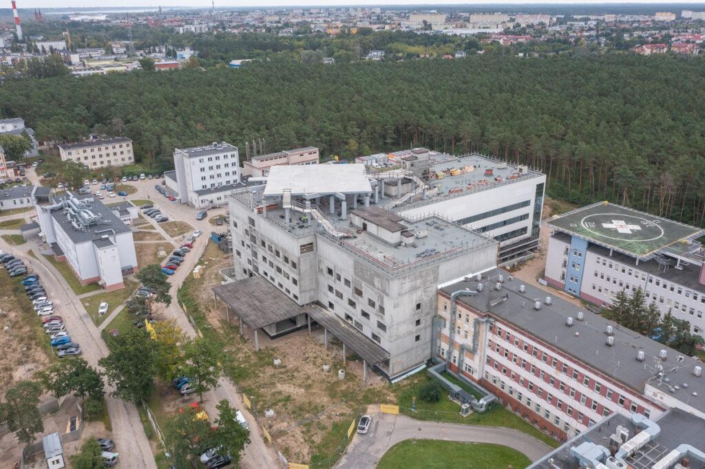 Budowa Wojewódzkiego Szpitala Specjalistycznego we Włocławku, fot. Mikołaj Kuras dla UMWKP Construction of the Regional Specialist Hospital in Włocławek, photo by Mikołaj Kuras for the UMWKP