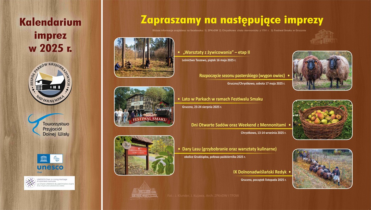 Plakat - Zespół Parków nad Dolną Wisłą Wydarzenia 2025