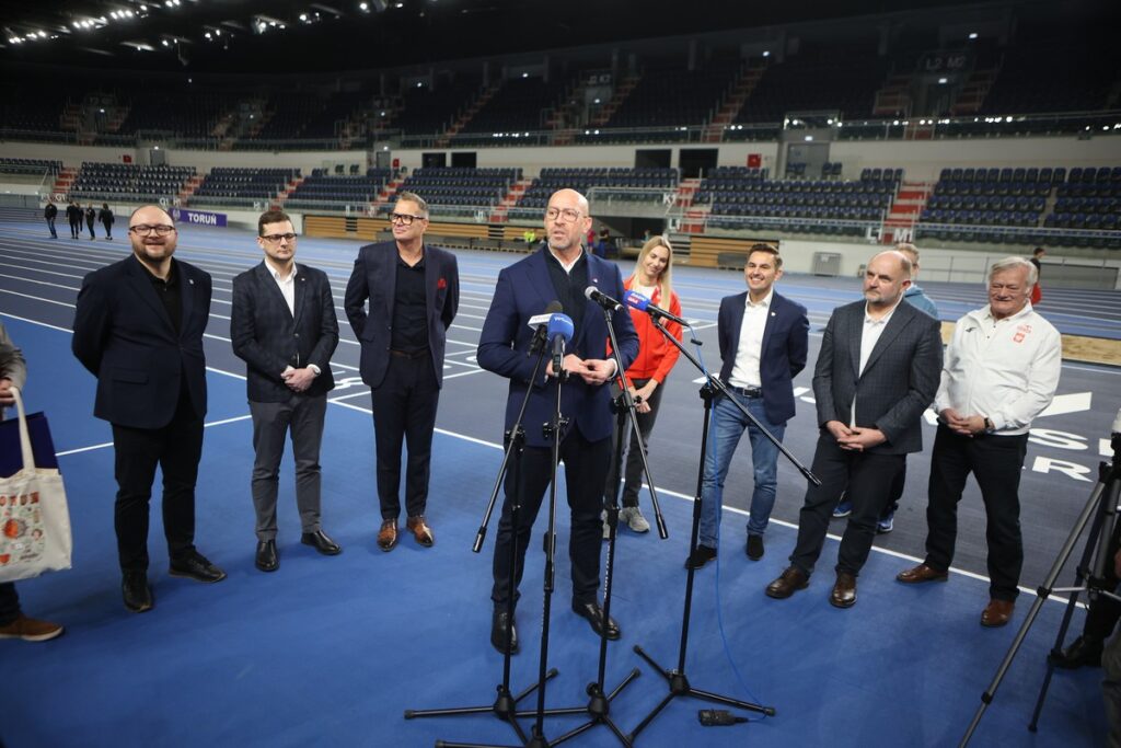 Meeting with Jakub Rutnicki, Minister of Sport and Tourism, and Sebastian Chmara, President of the Polish Athletics Association, in Toruń, photo by Mikolaj Kuras for UMWKP