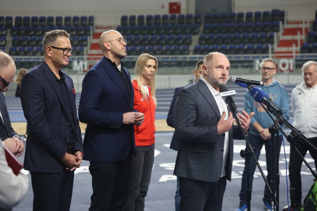 Meeting with Jakub Rutnicki, Minister of Sport and Tourism, and Sebastian Chmara, President of the Polish Athletics Association, in Toruń, photo by Mikolaj Kuras for UMWKP
