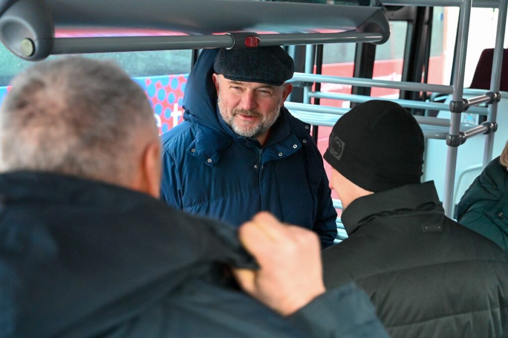 The reception of modern buses by Marshal Piotr Całbecki in Włocławek, photo by Dawid Tłuchowski
